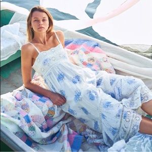 LoveShackFancy Vivi Dress in Morning Mist White Blue Floral Size 4
